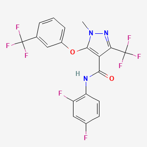 B2444994 N-(2,4-Difluorophenyl)-1-methyl-3-(trifluoromethyl)-5-(3-(trifluoromethyl)phenoxy)-1H-pyrazole-4-carboxamide CAS No. 282523-35-7