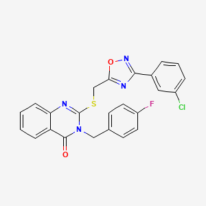 molecular formula C24H16ClFN4O2S B2444995 2-(((3-(3-氯苯基)-1,2,4-恶二唑-5-基)甲基)硫代)-3-(4-氟苄基)喹唑啉-4(3H)-酮 CAS No. 2034461-54-4
