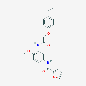 molecular formula C22H22N2O5 B244500 N-(3-{[(4-ethylphenoxy)acetyl]amino}-4-methoxyphenyl)-2-furamide 