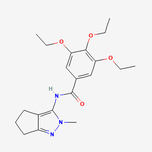 molecular formula C20H27N3O4 B2445002 3,4,5-triethoxy-N-{2-methyl-2H,4H,5H,6H-cyclopenta[c]pyrazol-3-yl}benzamide CAS No. 1105221-81-5