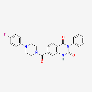 molecular formula C25H21FN4O3 B2445007 7-{[4-(4-fluorophenyl)piperazin-1-yl]carbonyl}-3-phenylquinazoline-2,4(1H,3H)-dione CAS No. 892295-96-4