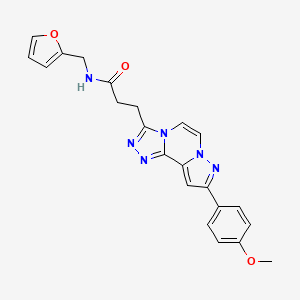 molecular formula C22H20N6O3 B2445012 N-(2-furylmethyl)-3-[9-(4-methoxyphenyl)pyrazolo[1,5-a][1,2,4]triazolo[3,4-c]pyrazin-3-yl]propanamide CAS No. 1207035-55-9