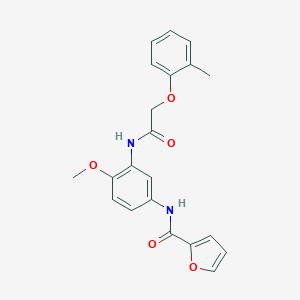 molecular formula C21H20N2O5 B244502 N-(4-methoxy-3-{[(2-methylphenoxy)acetyl]amino}phenyl)-2-furamide 