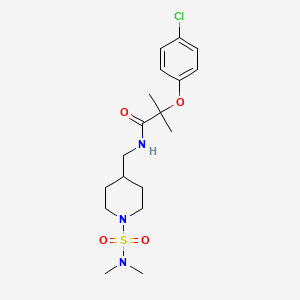 molecular formula C18H28ClN3O4S B2445024 2-(4-氯苯氧基)-N-((1-(N,N-二甲基磺酰胺基)哌啶-4-基)甲基)-2-甲基丙酰胺 CAS No. 2034422-11-0