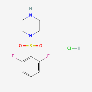 molecular formula C10H13ClF2N2O2S B2445025 1-(2,6-Difluorobenzenesulfonyl)piperazine hydrochloride CAS No. 1170652-14-8