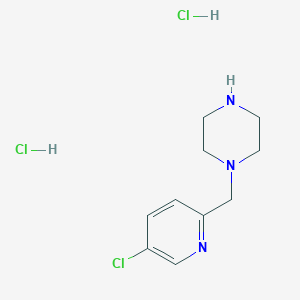 molecular formula C10H16Cl3N3 B2445027 1-[(5-Chloropyridin-2-yl)methyl]piperazine dihydrochloride CAS No. 2229314-70-7