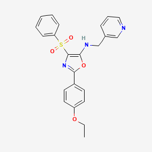 molecular formula C23H21N3O4S B2445030 2-(4-ethoxyphenyl)-4-(phenylsulfonyl)-N-(3-pyridinylmethyl)-1,3-oxazol-5-amine CAS No. 823829-08-9