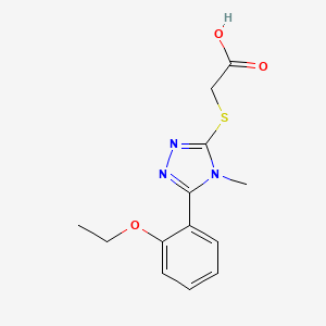 molecular formula C13H15N3O3S B2445034 2-[[5-(2-Ethoxyphenyl)-4-methyl-1,2,4-triazol-3-yl]sulfanyl]acetic acid CAS No. 1551754-55-2