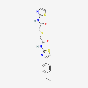 N-(4-(4-ethylphenyl)thiazol-2-yl)-2-((2-oxo-2-(thiazol-2-ylamino)ethyl)thio)acetamide