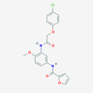 molecular formula C20H17ClN2O5 B244504 N-(3-{[(4-chlorophenoxy)acetyl]amino}-4-methoxyphenyl)-2-furamide 