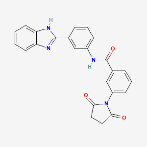 molecular formula C24H18N4O3 B2445046 N-(3-(1H-苯并[d]咪唑-2-基)苯基)-3-(2,5-二氧代吡咯烷-1-基)苯甲酰胺 CAS No. 477493-70-2