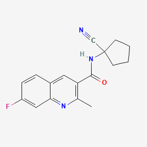 molecular formula C17H16FN3O B2445047 N-(1-cyanocyclopentyl)-7-fluoro-2-methylquinoline-3-carboxamide CAS No. 1625565-69-6