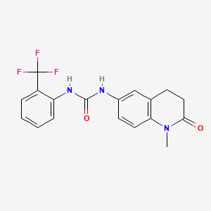 molecular formula C18H16F3N3O2 B2445049 1-(1-Methyl-2-oxo-1,2,3,4-tetrahydroquinolin-6-yl)-3-(2-(trifluoromethyl)phenyl)urea CAS No. 1207053-32-4