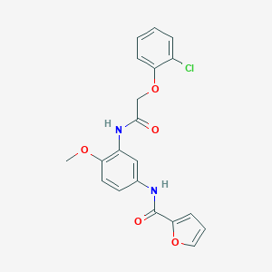 molecular formula C20H17ClN2O5 B244505 N-(3-{[(2-chlorophenoxy)acetyl]amino}-4-methoxyphenyl)-2-furamide 