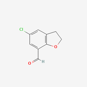 molecular formula C9H7ClO2 B2445054 5-氯-2,3-二氢-1-苯并呋喃-7-甲醛 CAS No. 82060-93-3