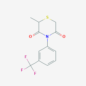 molecular formula C12H10F3NO2S B2445055 2-Methyl-4-[3-(trifluoromethyl)phenyl]-3,5-thiomorpholinedione CAS No. 344266-26-8