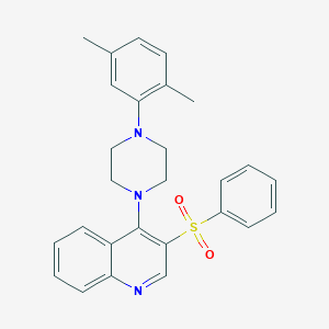 molecular formula C27H27N3O2S B2445058 3-(苯磺酰基)-4-[4-(2,5-二甲基苯基)哌嗪-1-基]喹啉 CAS No. 866843-33-6