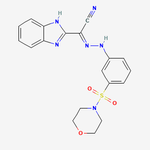 molecular formula C19H18N6O3S B2445067 (E)-N'-(3-(吗啉磺酰基)苯基)-1H-苯并[d]咪唑-2-甲酰肼腈 CAS No. 327091-62-3