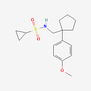 B2445068 N-((1-(4-methoxyphenyl)cyclopentyl)methyl)cyclopropanesulfonamide CAS No. 1251573-04-2