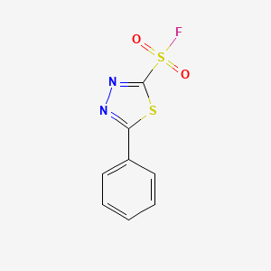 molecular formula C8H5FN2O2S2 B2445077 5-Phenyl-1,3,4-thiadiazole-2-sulfonyl fluoride CAS No. 1334625-06-7