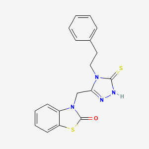 3-[(5-Thioxo-4-phenethyl-1H-1,2,4-triazole-3-yl)methyl]benzothiazole-2(3H)-one