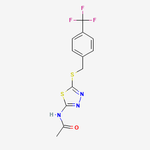 N-(5-((4-(trifluoromethyl)benzyl)thio)-1,3,4-thiadiazol-2-yl)acetamide