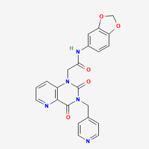 molecular formula C22H17N5O5 B2445090 N-(苯并[d][1,3]二氧杂环-5-基)-2-(2,4-二氧代-3-(吡啶-4-基甲基)-3,4-二氢吡啶并[3,2-d]嘧啶-1(2H)-基)乙酰胺 CAS No. 941953-62-4