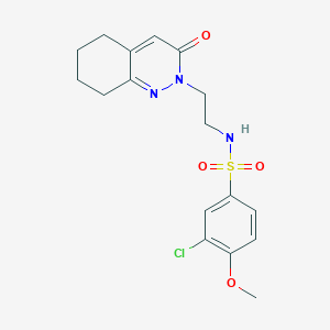 molecular formula C17H20ClN3O4S B2445097 3-chloro-4-methoxy-N-(2-(3-oxo-5,6,7,8-tetrahydrocinnolin-2(3H)-yl)ethyl)benzenesulfonamide CAS No. 2034430-04-9