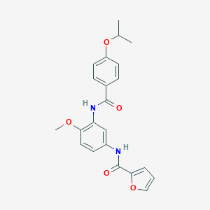 molecular formula C22H22N2O5 B244510 N-{3-[(4-isopropoxybenzoyl)amino]-4-methoxyphenyl}-2-furamide 