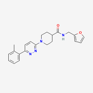 molecular formula C22H24N4O2 B2445101 N-(furan-2-ylmethyl)-1-(6-(o-tolyl)pyridazin-3-yl)piperidine-4-carboxamide CAS No. 1105232-85-6