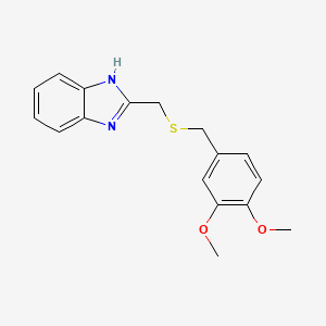 molecular formula C17H18N2O2S B2445103 2-(((3,4-dimethoxybenzyl)thio)methyl)-1H-benzo[d]imidazole CAS No. 615279-80-6