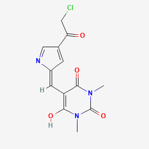 molecular formula C13H12ClN3O4 B2445110 5-{[4-(2-chloroacetyl)-1H-pyrrol-2-yl]methylidene}-1,3-dimethyl-1,3-diazinane-2,4,6-trione CAS No. 865660-45-3