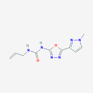 molecular formula C10H12N6O2 B2445130 1-allyl-3-(5-(1-methyl-1H-pyrazol-3-yl)-1,3,4-oxadiazol-2-yl)urea CAS No. 1211212-41-7