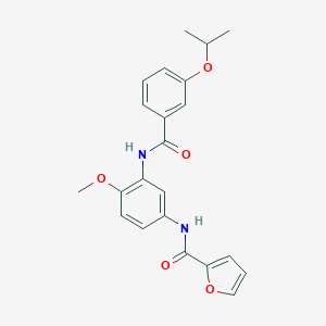 molecular formula C22H22N2O5 B244514 N-{3-[(3-isopropoxybenzoyl)amino]-4-methoxyphenyl}-2-furamide 