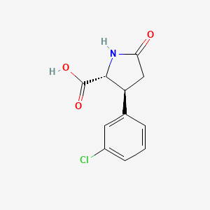 molecular formula C11H10ClNO3 B2445141 (2R,3S)-3-(3-Chlorophenyl)-5-oxopyrrolidine-2-carboxylic acid CAS No. 2550997-77-6