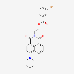 molecular formula C26H23BrN2O4 B2445143 3-溴苯甲酸2-(1,3-二氧代-6-(哌啶-1-基)-1H-苯并[de]异喹啉-2(3H)-基)乙酯 CAS No. 328271-25-6