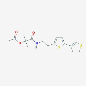 molecular formula C16H19NO3S2 B2445144 1-((2-([2,3'-Bithiophen]-5-yl)ethyl)amino)-2-methyl-1-oxopropan-2-yl acetate CAS No. 2034594-02-8