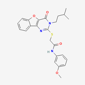 N-(3-methoxyphenyl)-2-{[3-(3-methylbutyl)-4-oxo-3,4-dihydro[1]benzofuro[3,2-d]pyrimidin-2-yl]sulfanyl}acetamide