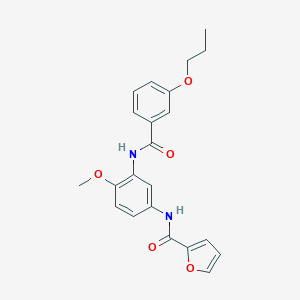 molecular formula C22H22N2O5 B244515 N-{4-methoxy-3-[(3-propoxybenzoyl)amino]phenyl}-2-furamide 