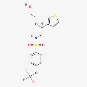 molecular formula C15H16F3NO5S2 B2445160 N-(2-(2-羟乙氧基)-2-(噻吩-3-基)乙基)-4-(三氟甲氧基)苯磺酰胺 CAS No. 2034316-04-4
