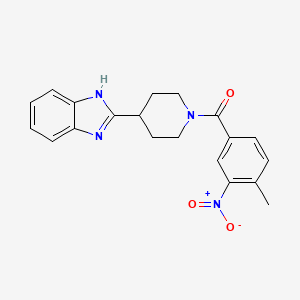 molecular formula C20H20N4O3 B2445162 (4-(1H-benzo[d]imidazol-2-yl)piperidin-1-yl)(4-methyl-3-nitrophenyl)methanone CAS No. 887884-52-8