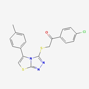 1-(4-Chlorophenyl)-2-((5-(p-tolyl)thiazolo[2,3-c][1,2,4]triazol-3-yl)thio)ethanone