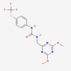 1-((4,6-Dimethoxy-1,3,5-triazin-2-yl)methyl)-3-(4-((trifluoromethyl)thio)phenyl)urea