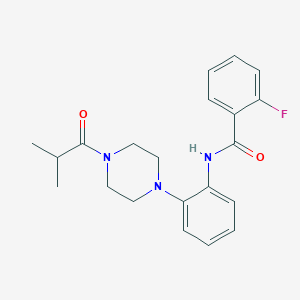 molecular formula C21H24FN3O2 B244517 2-fluoro-N-[2-(4-isobutyryl-1-piperazinyl)phenyl]benzamide 