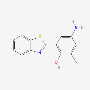 molecular formula C14H12N2OS B2445173 4-Amino-2-benzothiazol-2-yl-6-methyl-phenol CAS No. 626218-29-9