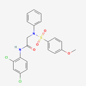 molecular formula C21H18Cl2N2O4S B2445179 N-(2,4-dichlorophenyl)-2-{[(4-methoxyphenyl)sulfonyl]anilino}acetamide CAS No. 339013-29-5