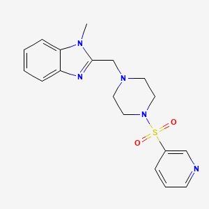 molecular formula C18H21N5O2S B2445181 1-methyl-2-((4-(pyridin-3-ylsulfonyl)piperazin-1-yl)methyl)-1H-benzo[d]imidazole CAS No. 1170389-91-9