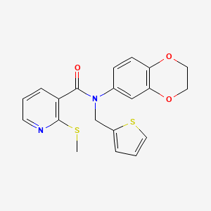 N-(2,3-dihydro-1,4-benzodioxin-6-yl)-2-(methylsulfanyl)-N-[(thiophen-2-yl)methyl]pyridine-3-carboxamide