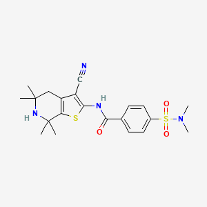N-(3-cyano-5,5,7,7-tetramethyl-4,6-dihydrothieno[2,3-c]pyridin-2-yl)-4-(dimethylsulfamoyl)benzamide