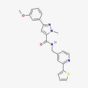 3-(3-methoxyphenyl)-1-methyl-N-((2-(thiophen-2-yl)pyridin-4-yl)methyl)-1H-pyrazole-5-carboxamide